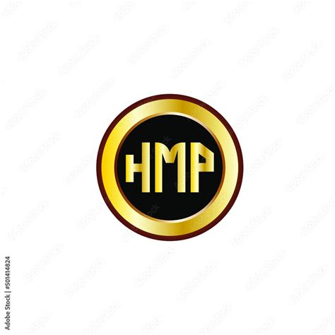 HMP letter circle logo design. HMP letter logo design with black background. HMP creative letter ...