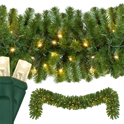 Lighted Christmas Garland - Sequoia Fir Prelit Commercial LED Christmas ...