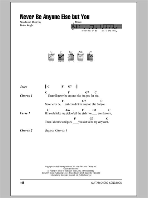 Never Be Anyone Else But You by Ricky Nelson - Guitar Chords/Lyrics - Guitar Instructor