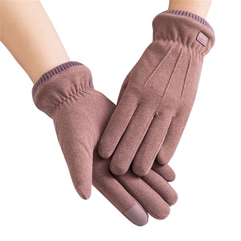 Anself - Womens Winter Warm Gloves Touchscreen Gloves with Fluff Lining Cold Weather Outdoor ...