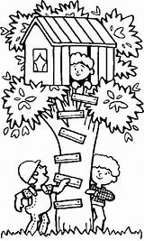Tree House Coloring Pages sketch template