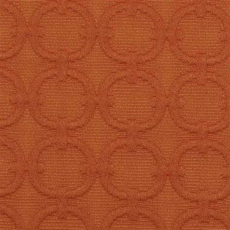 ON SALE Orange Geometric Upholstery Fabric Woven Cotton