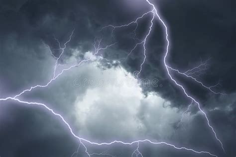 The Lightning in Dramatic Stormy Sky Stock Image - Image of contrast, disaster: 15089361