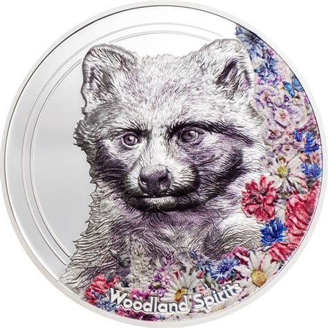 2020 Mongolia 1 oz Woodland Spirits Raccoon Dog Silver Coin