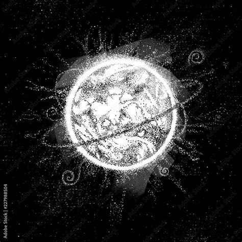 Graphic illustration with close up star. The Sun. Cosmic universe ...