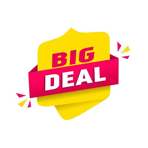 Big deal banner, design template. Sale label. Flat style vector ...