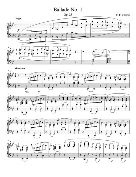 Chopin's Ballade No. 1 in G minor Sheet music for Piano (Solo) | Musescore.com