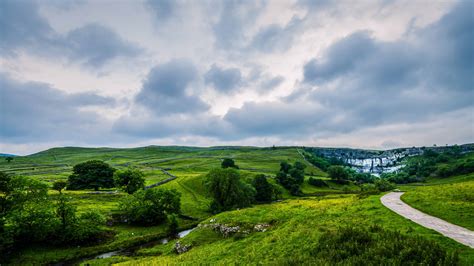 Free picture: grass, nature, landscape, hill, field, tree, blue sky, countryside