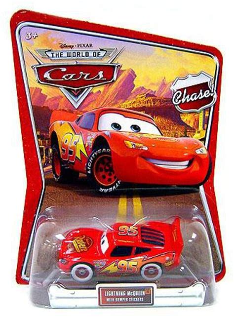 Disney Pixar Cars The World of Cars Series 1 Lightning McQueen with Bumper Stickers 155 Diecast ...