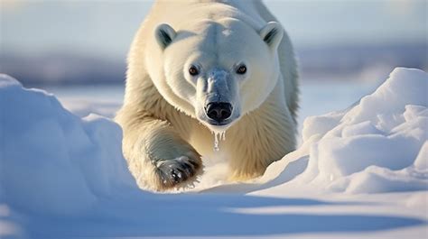 Premium AI Image | Polar Bear Hunting for Seals in the Arctic