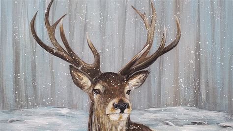 Realistic Deer Stag Acrylic Painting LIVE Tutorial - YouTube