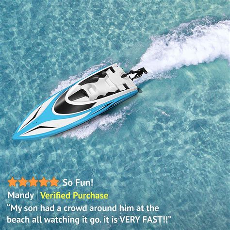 Amazon.com: Force1 Remote Control Boats for Pools and Lakes - H102 Velocity Remote Control Boat ...