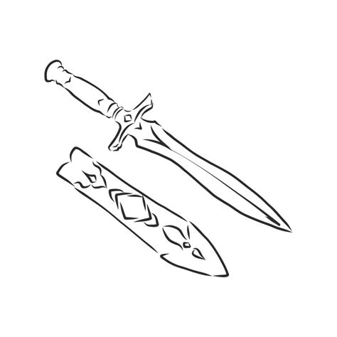 knife dagger vector sketch 8686680 Vector Art at Vecteezy