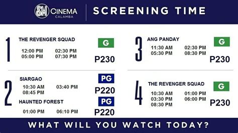 SM Cinema Calamba Screening Schedule... - SM Cinema Calamba