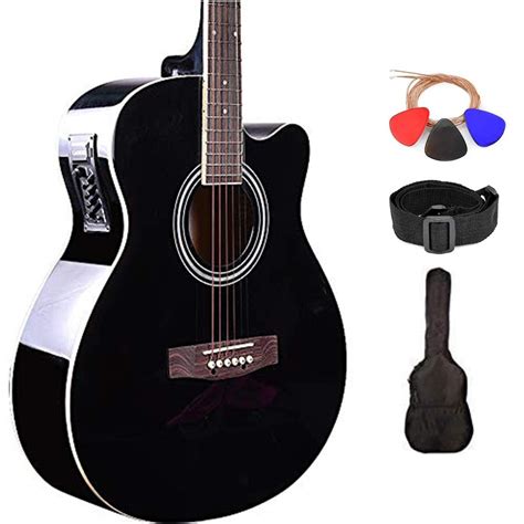 Kadence rosewood Guitar Frontier Series, Electric Acoustic Black Guitar With EQ, Die Cast Keys ...