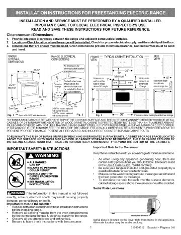 Kenmore Elite 79096639702 Electric Range installation Guide | Manualzz