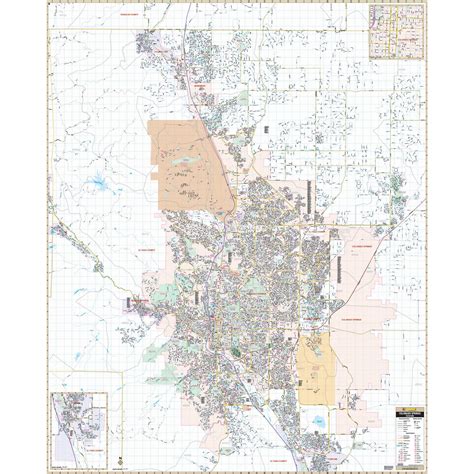 Colorado Springs, CO Wall Map by Kappa - The Map Shop