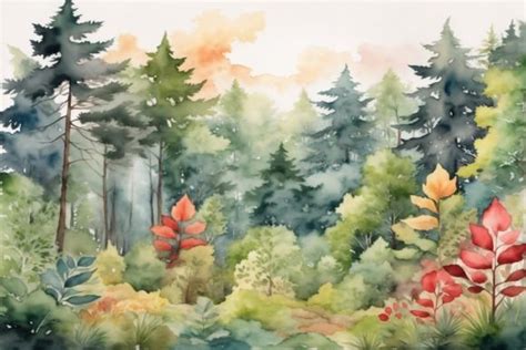 Forest Watercolor Landscape Background Graphic by Forhadx5 · Creative ...