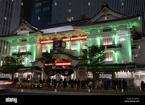 TOKYO, Japan - The refurbished Kabukiza theater in Tokyo's Ginza district is lit up on April 28 ...