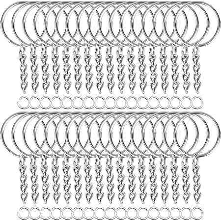 Amazon.com: Paxcoo 150Pcs Split Key Chain Rings with Chain and Jump Rings Bulk for Crafts (25mm ...