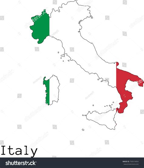 Vector Italy Map Silhouette Painted Colors Stock Vector (Royalty Free) 750519454 | Shutterstock