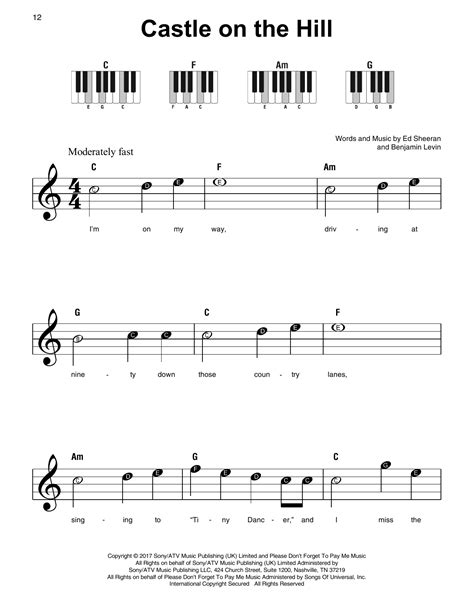 Castle On The Hill by Ed Sheeran Sheet Music for Super Easy Piano at Sheet Music Direct