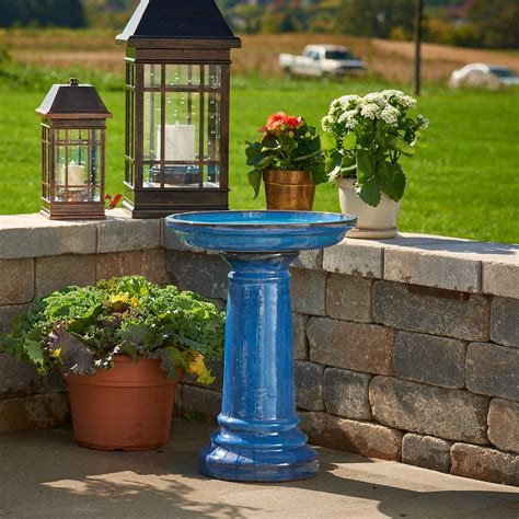 Aviatra 24" Ceramic Birdbath - Blue Transitions - Walmart.com - Walmart.com