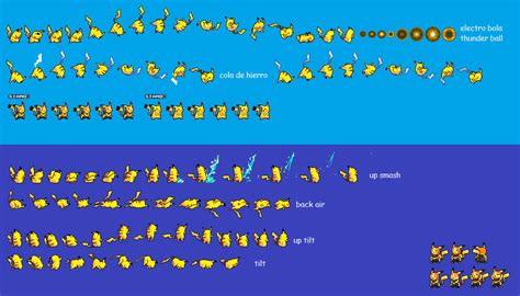 Pikachu - sprite sheet Extras by XxAlexsmashxX on DeviantArt