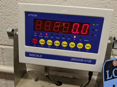 INSCALE DIGITAL SHIPPING SCALE MODEL LP7510A, 1000 LB CAPACITY, 0.2 LB INCREMENTS, 24" X 24" PLAT