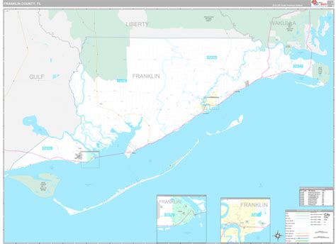 Franklin County, FL Wall Map Premium Style by MarketMAPS - MapSales