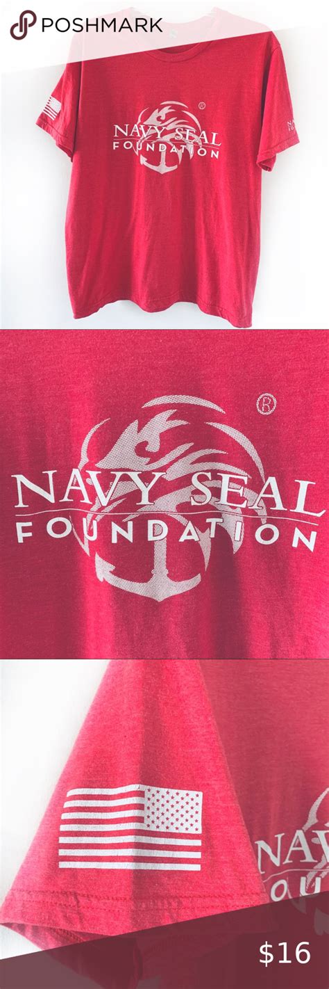 Navy Seal Foundation Bayside Apparel Men Tee Shirt | Mens tee shirts, Mens tees, Red tee shirt