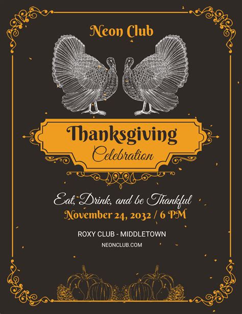 Printable Thanksgiving Party Flyer Template - Edit Online & Download ...