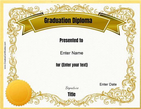 Free Customizable & Printable Diploma Template