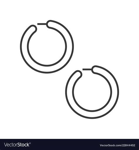 Huggie or hoop earring jewelry related outline Vector Image