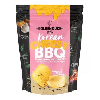 Buy THE GOLDEN DUCK SINGAPORE KOREAN CHEESY BBQ FLAVOURED POTATO RIDGES 85G - halal certified ...