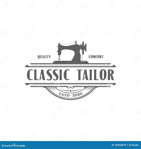 Set Of Tailor Logo Labels, Emblems. Tailor Shop Theme. Tailor Sh Vector Illustration ...