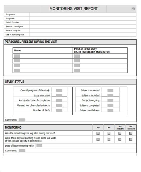 Customer Visit Report Format Templates | Best Template Ideas