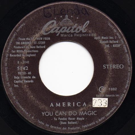 America – You Can Do Magic (1982, Vinyl) - Discogs