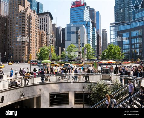 Columbus Circle Subway Station Crowds and Traffic ,NYC Stock Photo ...