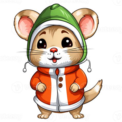 Cute Gerbil Christmas Clipart Illustration AI Generative 31114365 PNG