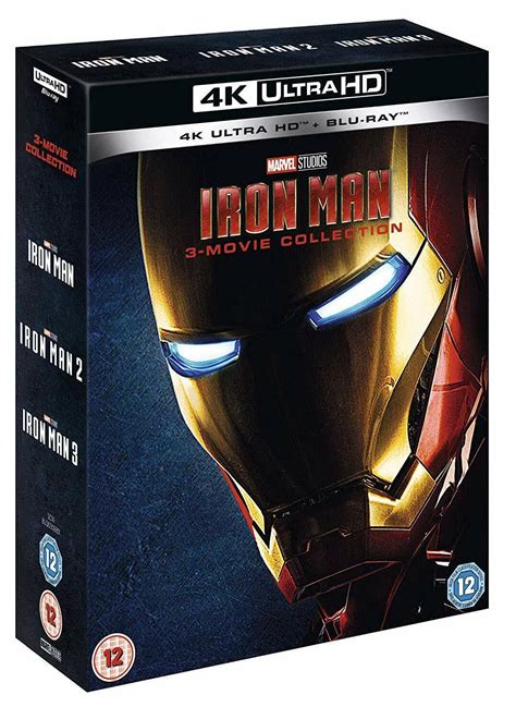 IRON MAN 1-3 Movie Collection [4K Ultra HD + Blu-ray] Marvel Trilogy ...