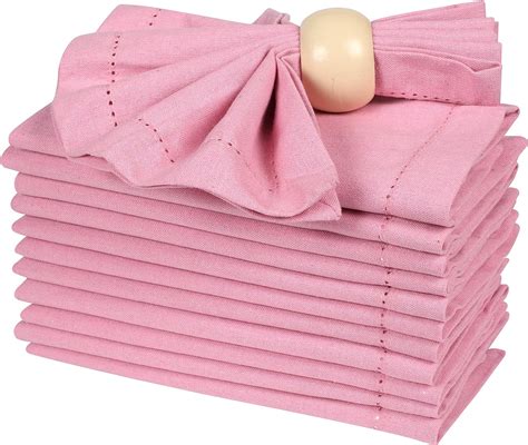 Amazon.com: Cotton Cloth Dinner Napkin 18x18 Baby Pink with Hemstitched ...