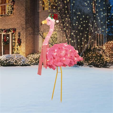 Holiday Time Light-Up Flamingo with Santa Hat, 60" - Walmart.com