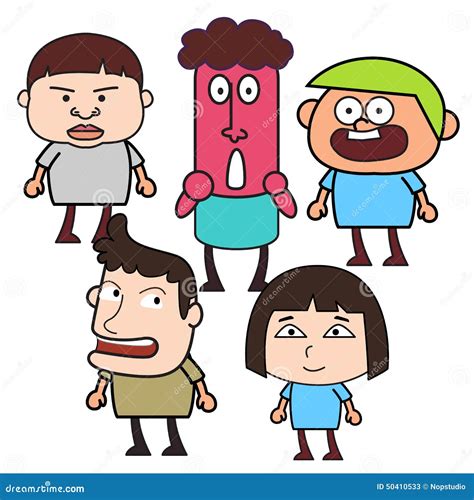 Group of Funny Cartoon People Stock Vector - Illustration of family, avatar: 50410533