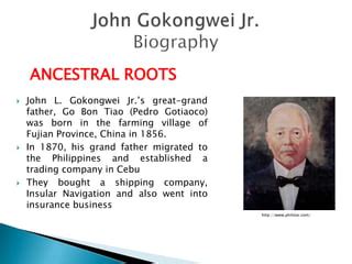 SR: John L. Gokongwei Jr. The Path of Entrepreneurship by Marites Khanser | PPT