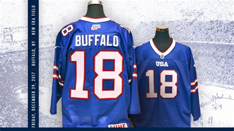 USA junior hockey team Buffalo Bills inspired jersey for today's outdoor game against Canada at ...