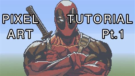 Minecraft Pixel Art Tutorial - Deadpool Part 1 - YouTube