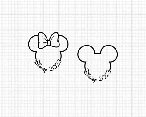 Minnie Mouse Ears Outline