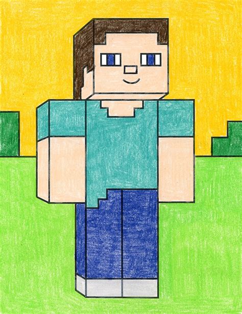 Easy How to Draw Minecraft Characters & Minecraft Coloring Page