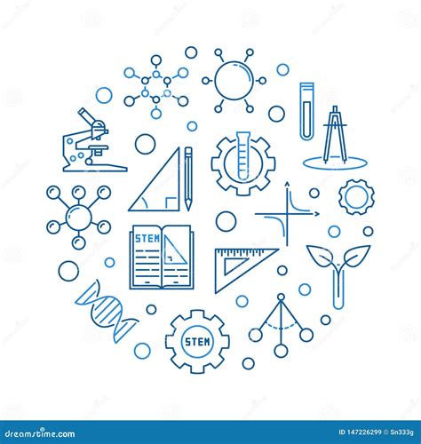 Science, Technology, Engineering and Math Round Illustration Stock Vector - Illustration of ...